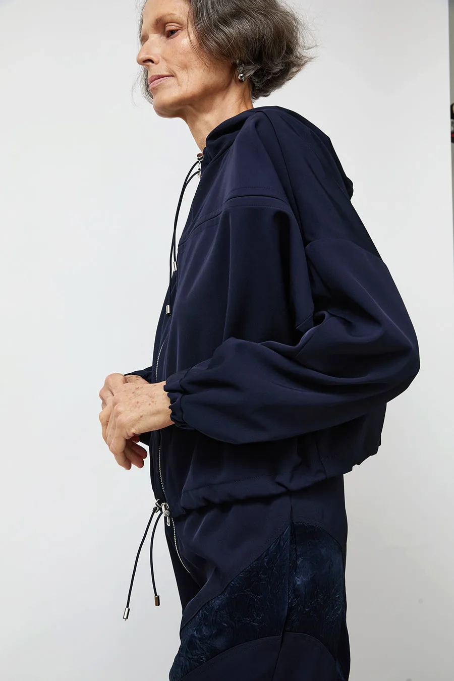NOMIA Gathered Yoke Zip Jacket in Midnight sold by No. 6 product image thumbnail 2