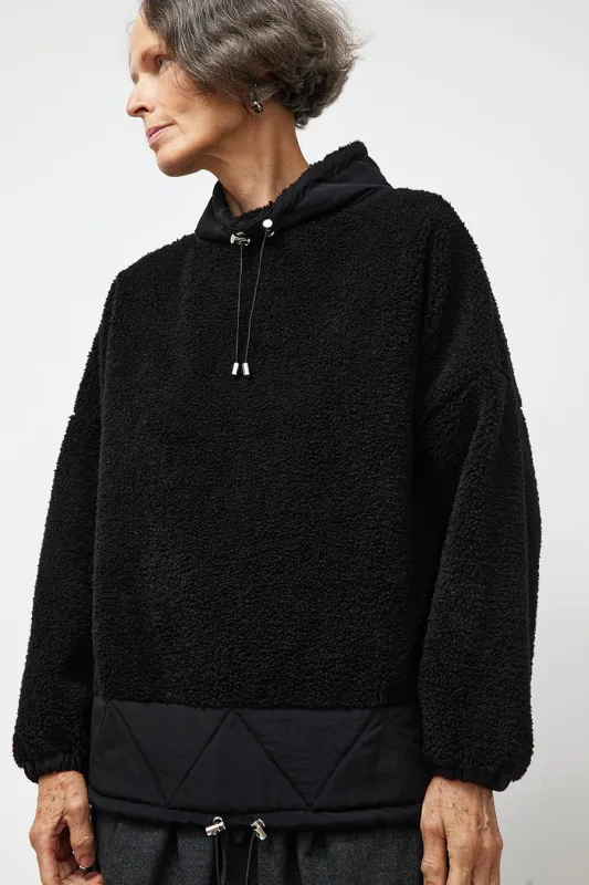 NOMIA Fleece Pullover in Black made by NOMIA