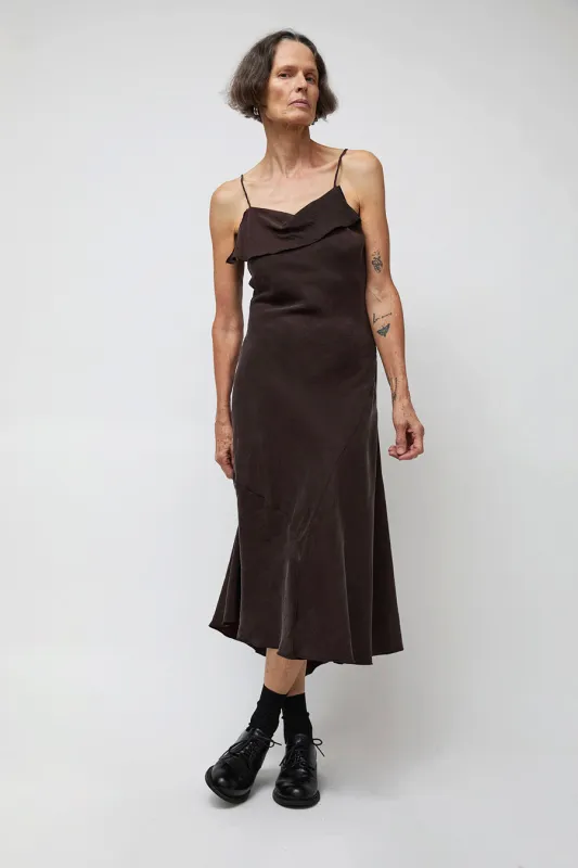 Ali Golden Asymmetrical Tank Dress in Brown made by Ali Golden
