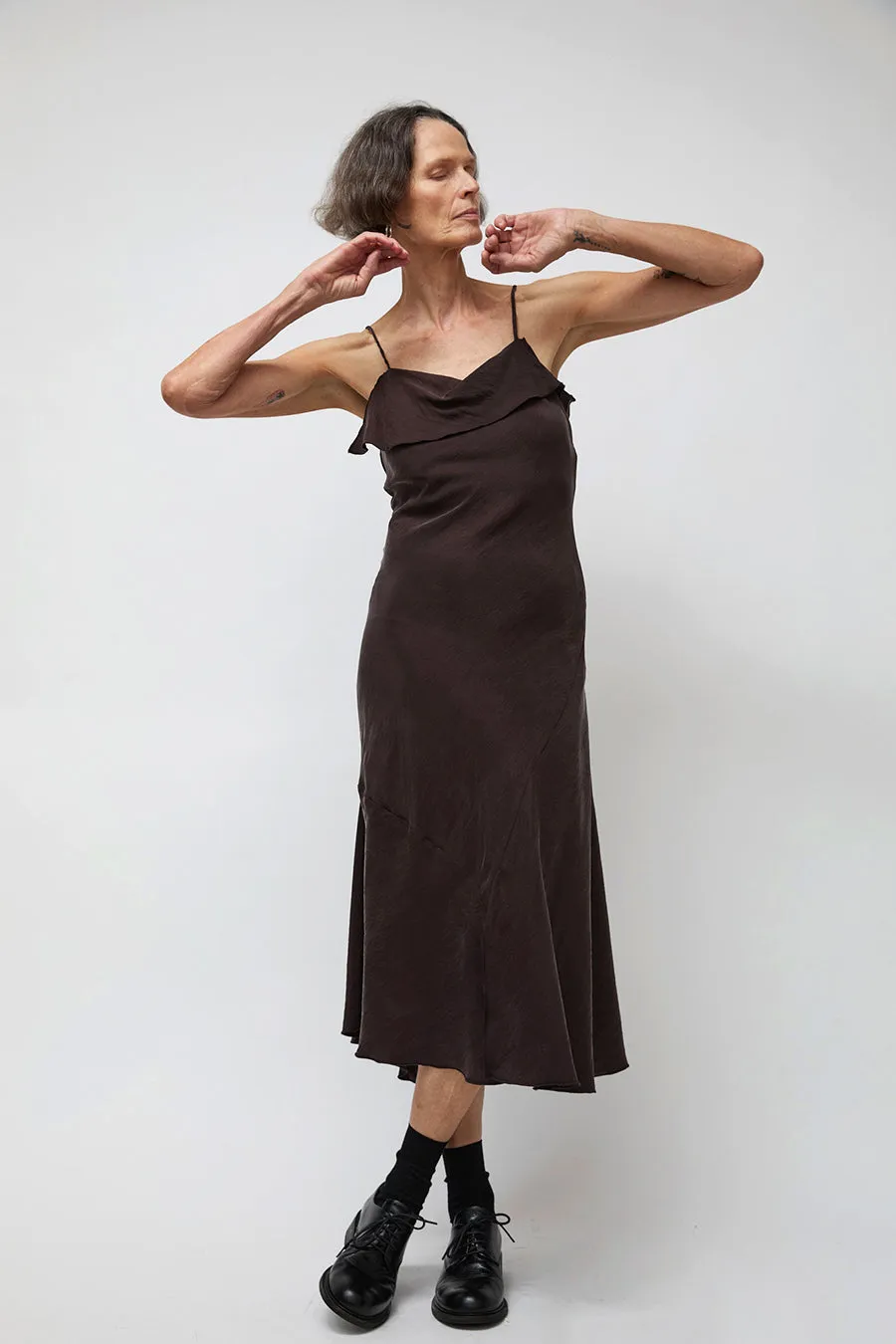 Ali Golden Asymmetrical Tank Dress in Brown sold by No. 6 product image thumbnail 3