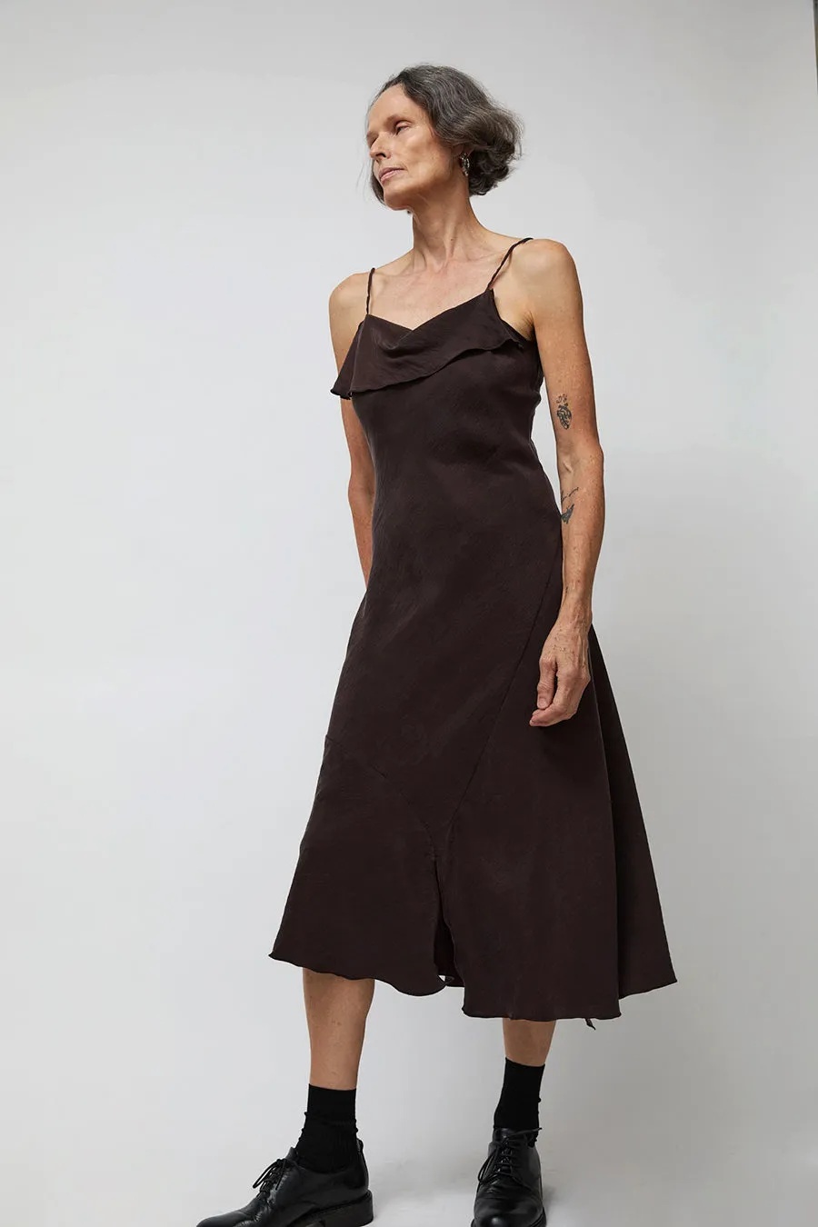 Ali Golden Asymmetrical Tank Dress in Brown sold by No. 6 product image thumbnail 5