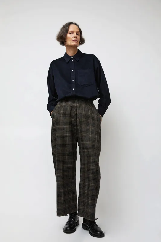 Ali Golden Barrel Pant in Black and Brown Plaid made by Ali Golden