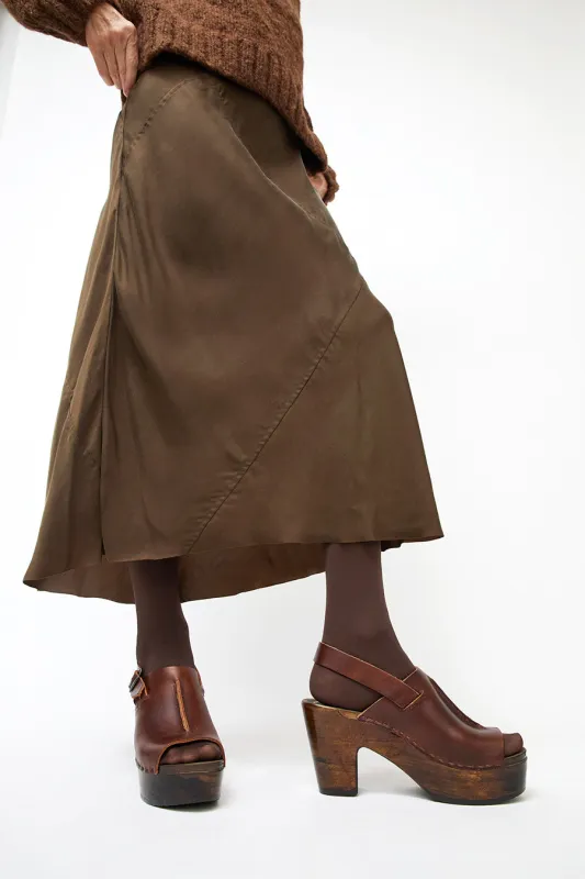 No.6 Maya Clog on Platform in Chestnut on Cocoa Base made by No. 6