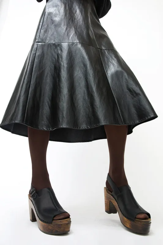 No.6 Maya Clog on Platform in Black on Cocoa Base made by No. 6