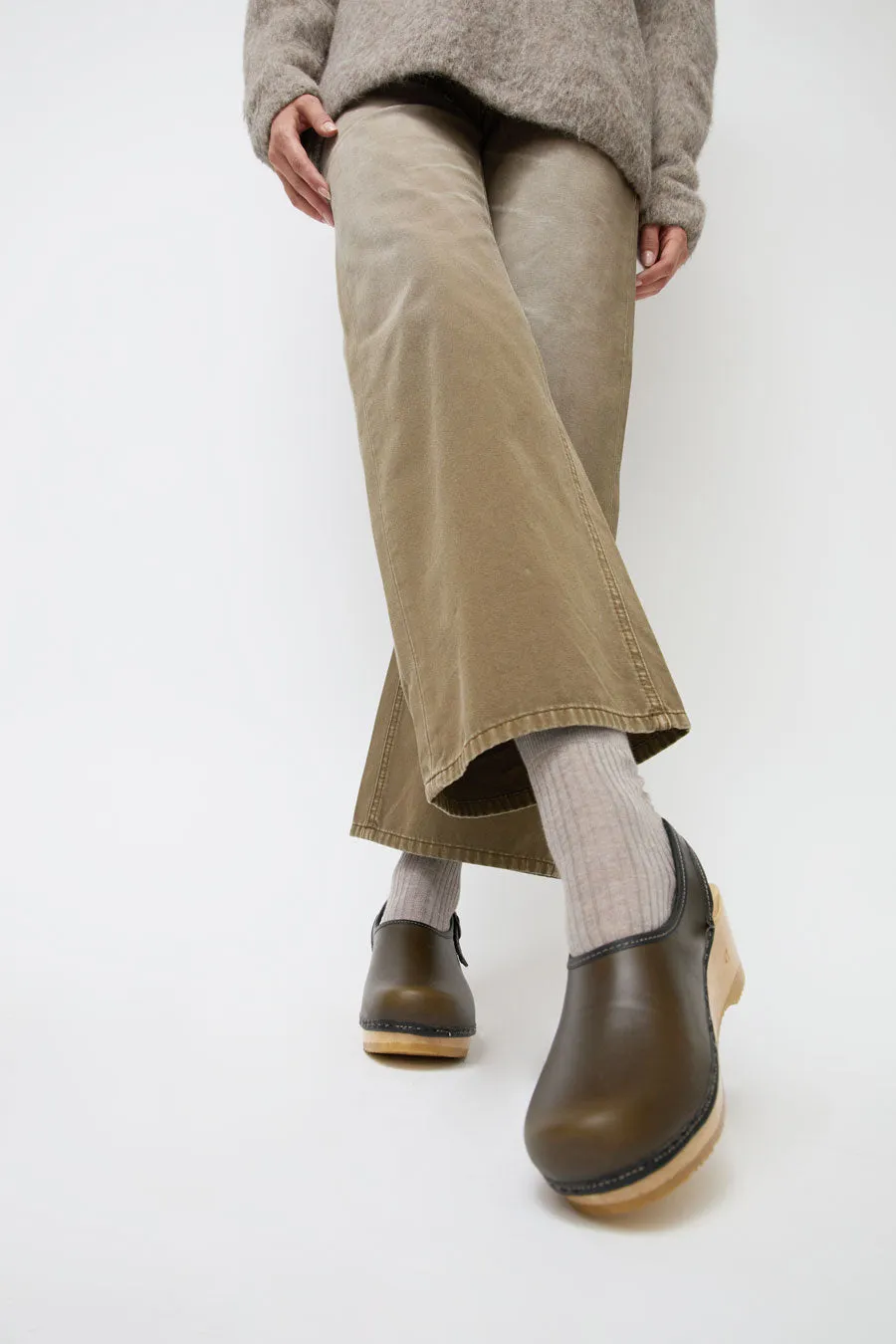 No.6 Daisy Clog on Mid Wedge in Army with Black sold by No. 6 product image thumbnail 5