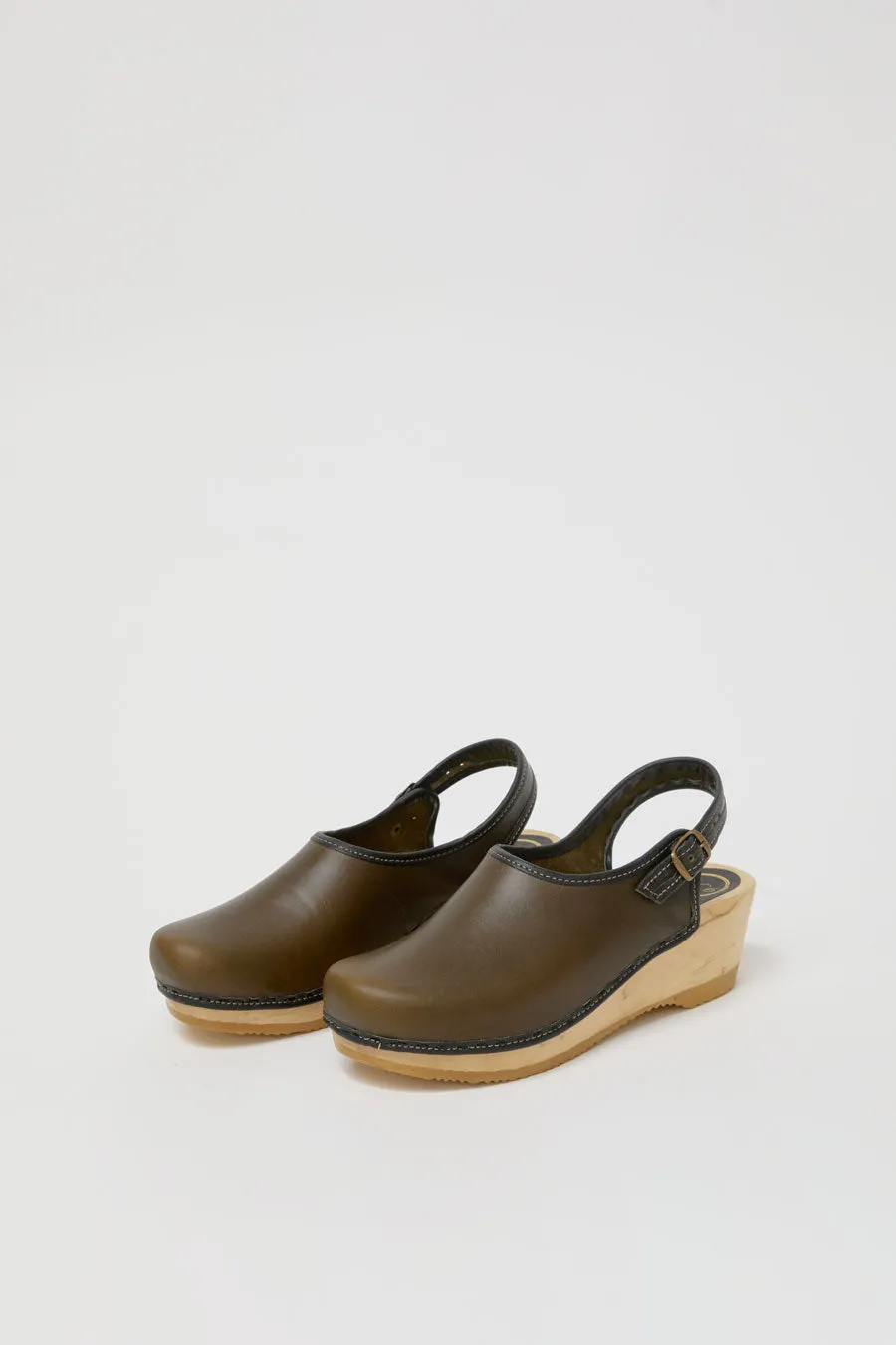 No.6 Daisy Clog on Mid Wedge in Army with Black sold by No. 6 product image thumbnail 2
