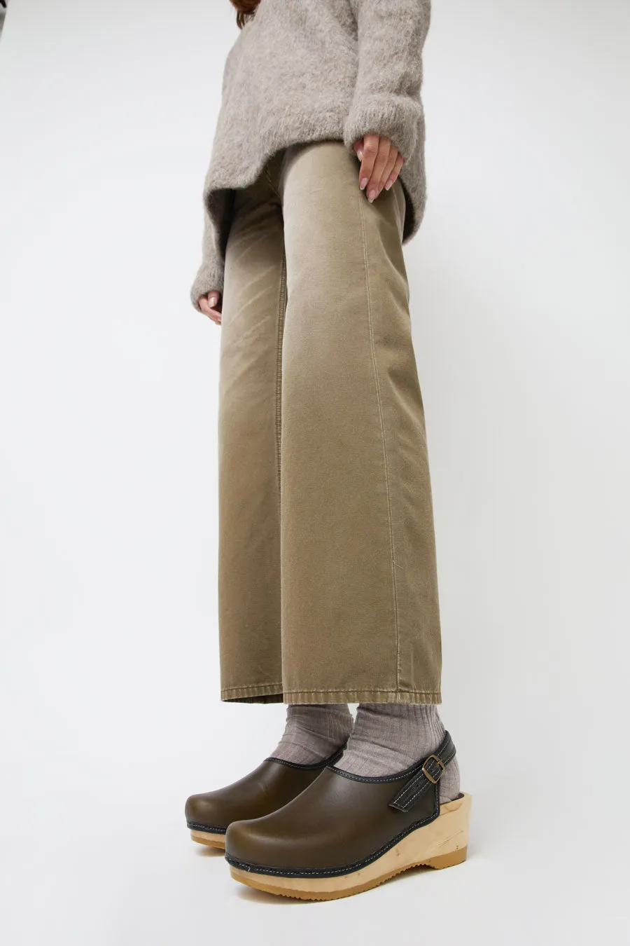 No.6 Daisy Clog on Mid Wedge in Army with Black sold by No. 6 product image thumbnail 3