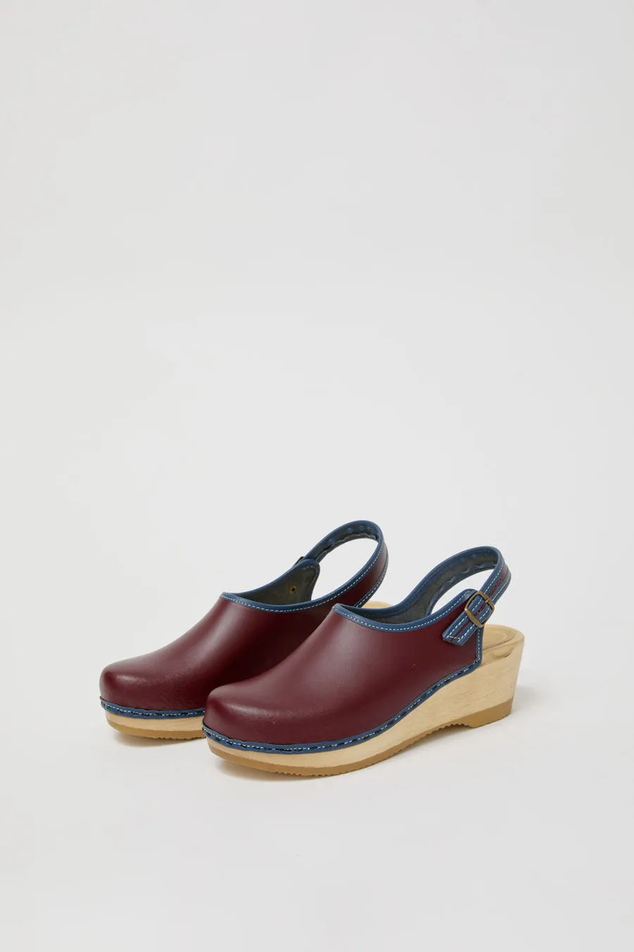No.6 Daisy Clog on Mid Wedge in Maroon with Blue sold by No. 6 product image thumbnail 2