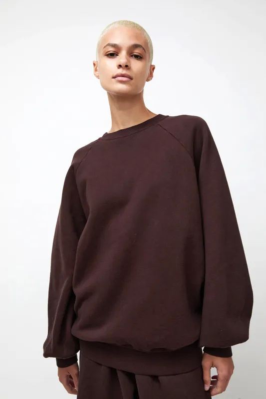 Black Crane Raglan Sweatshirt in Dark Cacao made by Black Crane