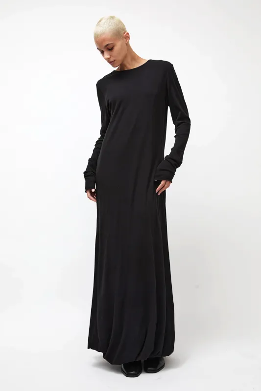 Black Crane Twisted Dress in Black made by Black Crane