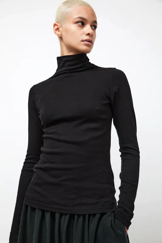 Black Crane Long Sleeve Turtleneck in Black made by Black Crane