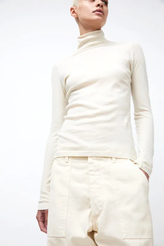 Black Crane Long Sleeve Turtleneck in Natural made by Black Crane