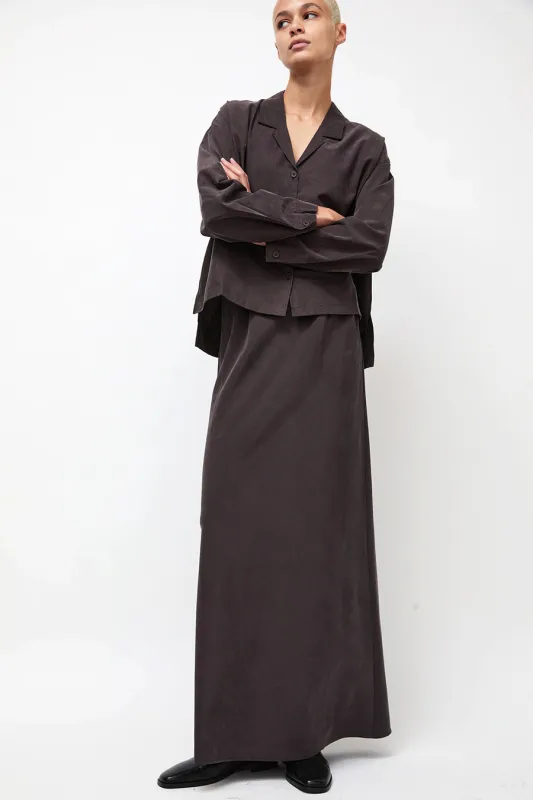 Black Crane Bias Skirt in Dark Plum made by Black Crane
