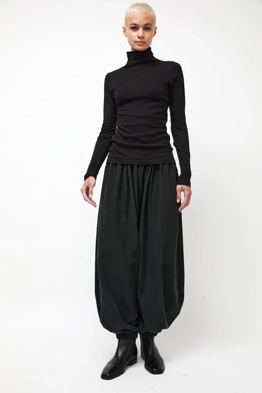Black Crane Lantern Pants in Black made by Black Crane