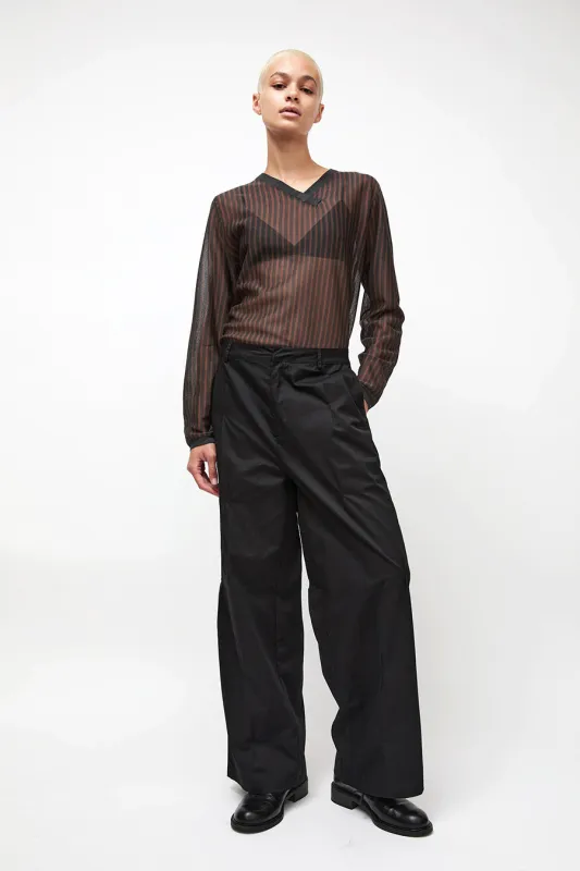 Deiji Studios Multi Pleat Pant in Black made by Deiji Studios