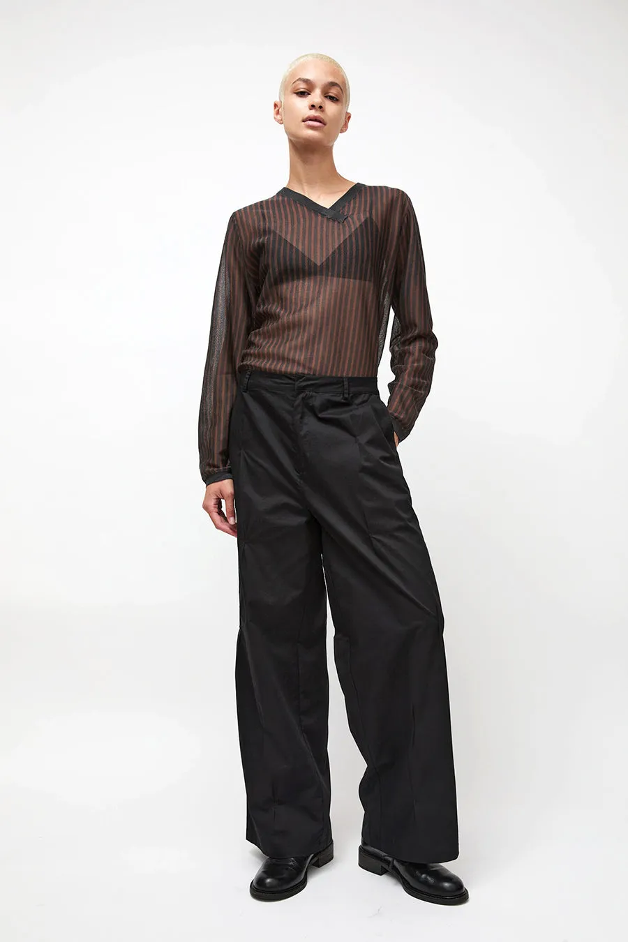 Deiji Studios Multi Pleat Pant in Black sold by No. 6