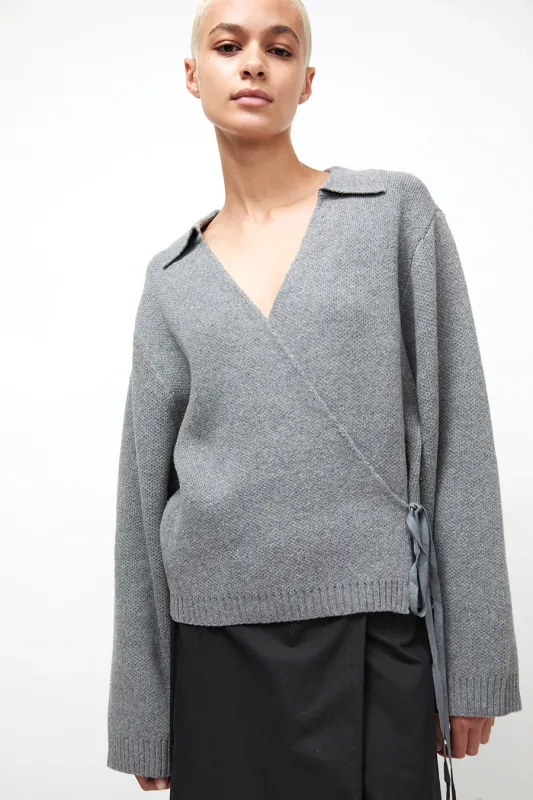 Deiji Studios Wrap Cardigan in Grey made by Deiji Studios
