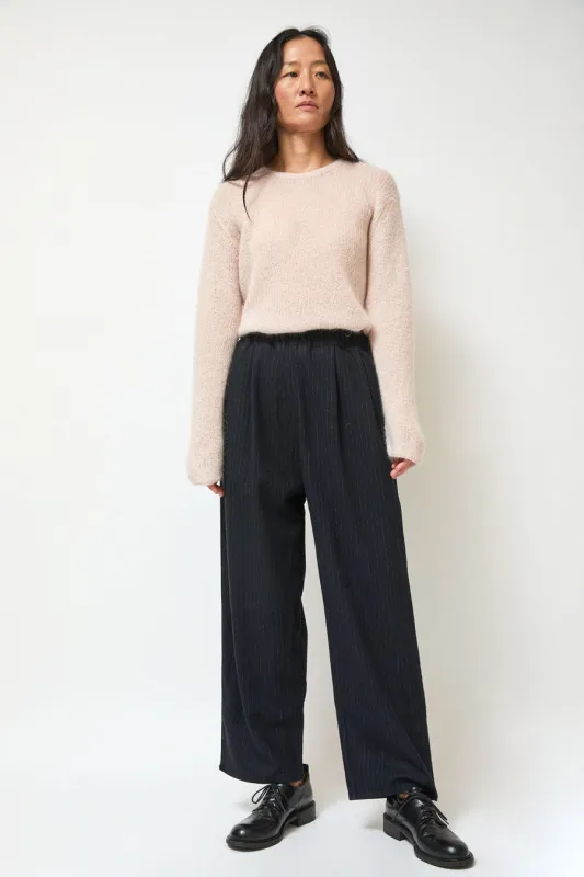 Eleph Luce Trouser in Black Pinstripe made by Eleph Womens