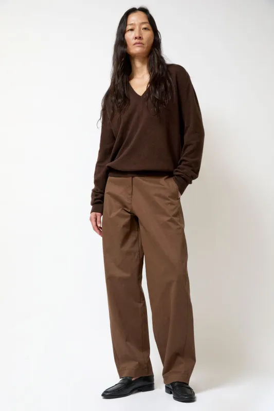 Mijeong Park Cotton Barrel-Leg Pants in Brown made by Mijeong Park
