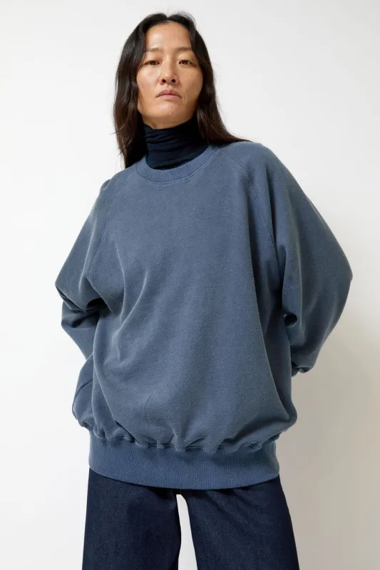 Mijeong Park Oversized Sweatshirt in Vintage Blue made by Mijeong Park