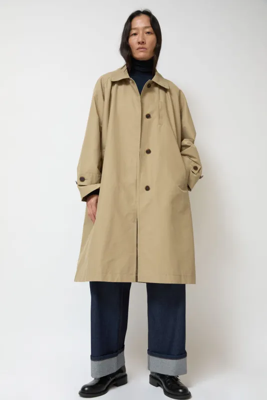 Mijeong Park Single-Breasted Trench Coat in Beige made by Mijeong Park