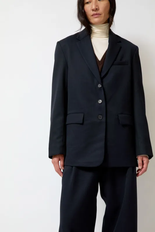 Mijeong Park Wool Blend Oversized Jacket in Navy made by Mijeong Park