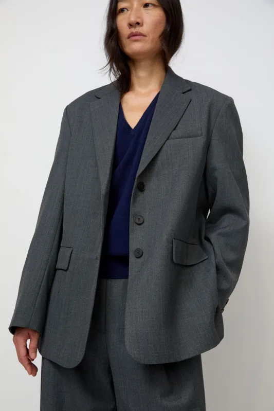 Mijeong Park Wool Blend Oversized Jacket in Charcoal made by Mijeong Park