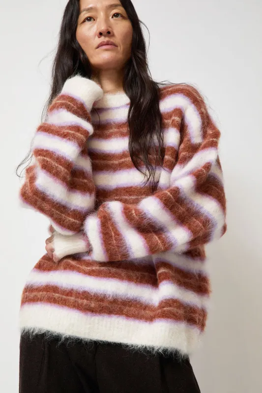 Sayaka Davis Fuzzy Striped Sweater in Stripes made by Sayaka Davis