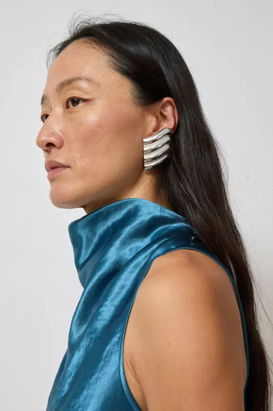 NOMIA Wave Earrings in Silver made by NOMIA