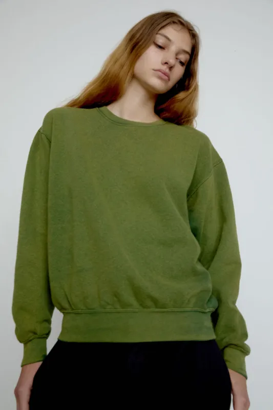 Sultan Wash Aged Sweatshirt in Green made by No. 6