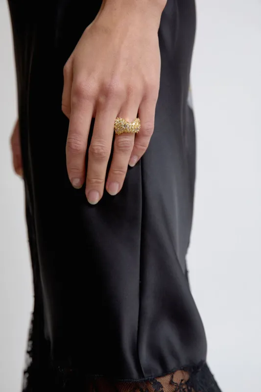Collina Strada Bat Spike Ring in Gold made by Collina Strada