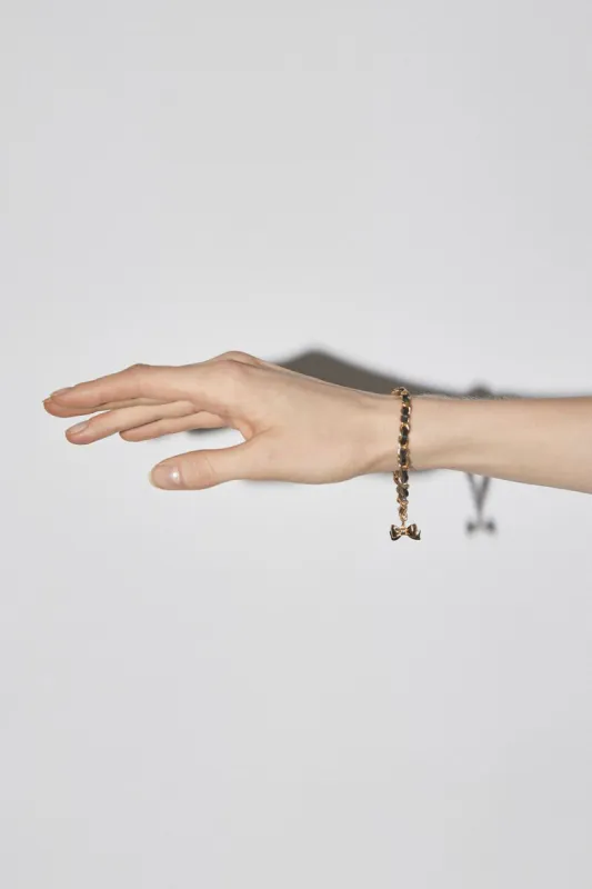 Numbering Leather Chain Bracelet in Gold made by No. 6