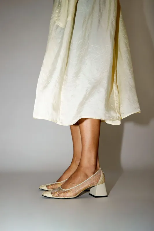 Suzanne Rae Reseau Lady Pump in Beige sold by No. 6