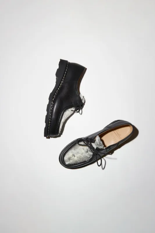 Paraboot Michael Shoe in Lisse Noir Ink and Poils Synthe Taupe sold by No. 6