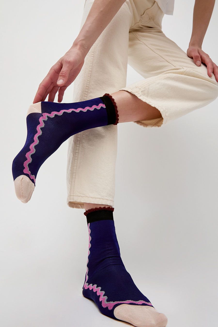 Exquisite J Ondina Socks in Royal sold by No. 6