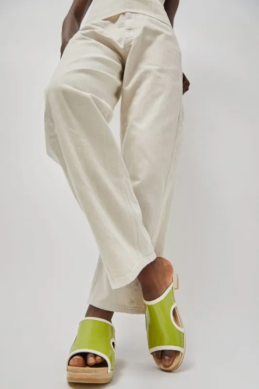 No.6 Alexis Clog on Mid Heel in Apple Patent made by No. 6