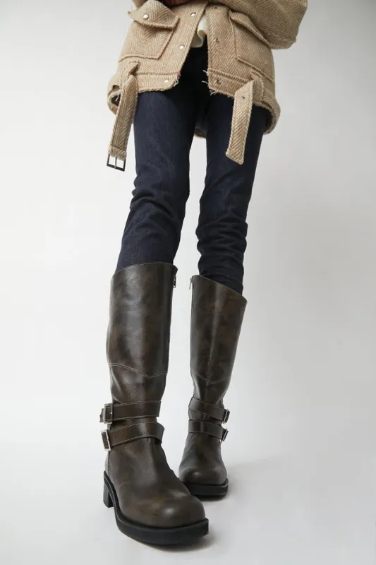 Salty Pebble Mustang Boots in Brown made by No. 6