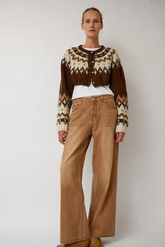 Salty Pebble Dyeing Pants in Brown sold by No. 6