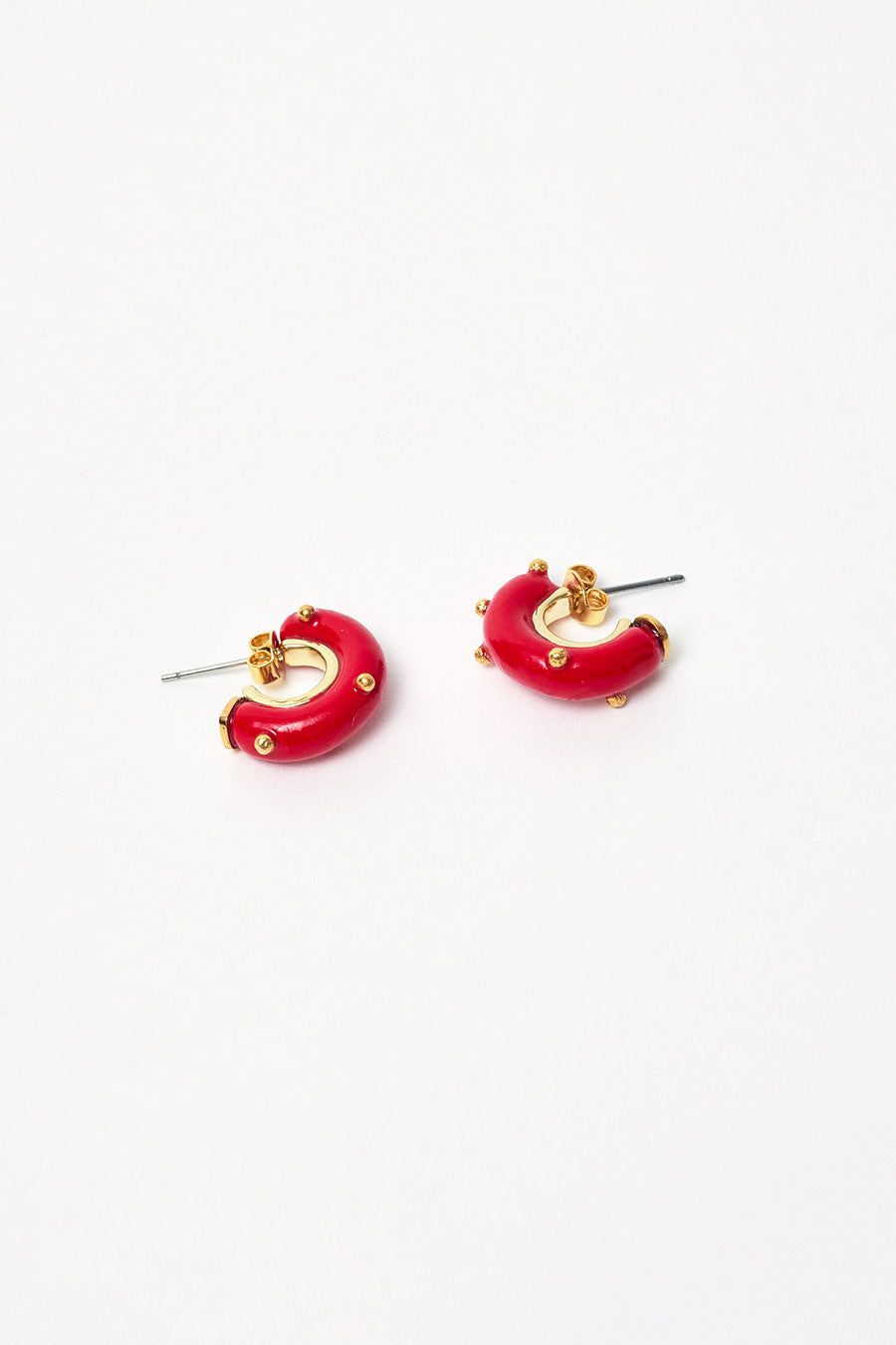 Hannayoo Works Mini Moon Earrings Set in Red sold by No. 6