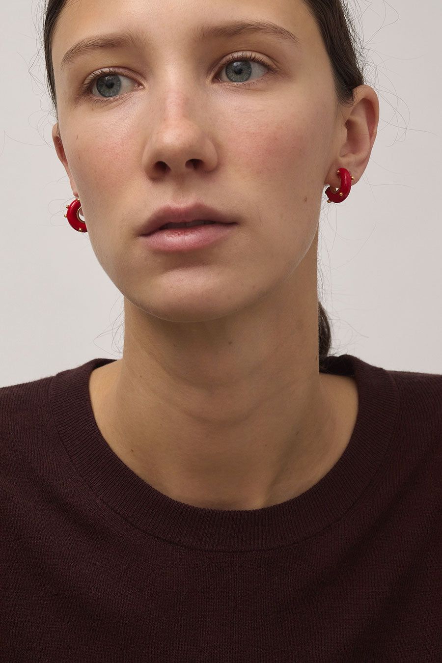 Hannayoo Works Mini Moon Earrings Set in Red sold by No. 6 product image thumbnail 2