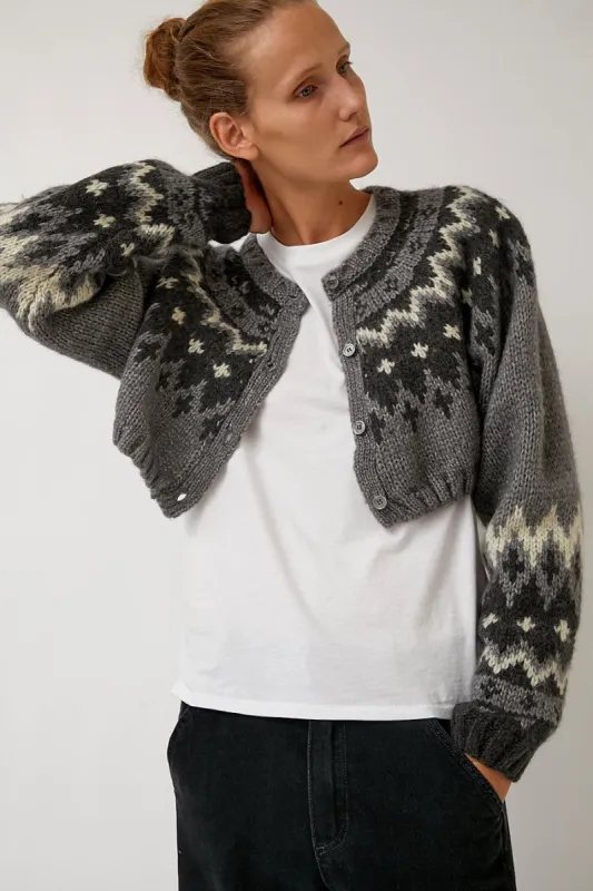 Salty Pebble Nordic Bolero Cardigan in Melange Grey sold by No. 6