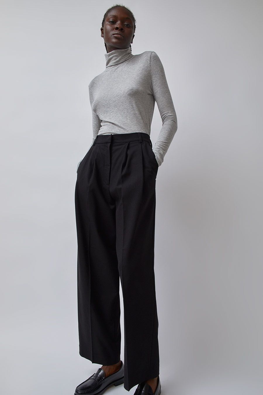 Mijeong Park Pleat Front Wide Leg Pants in Black sold by No. 6 product image thumbnail 2