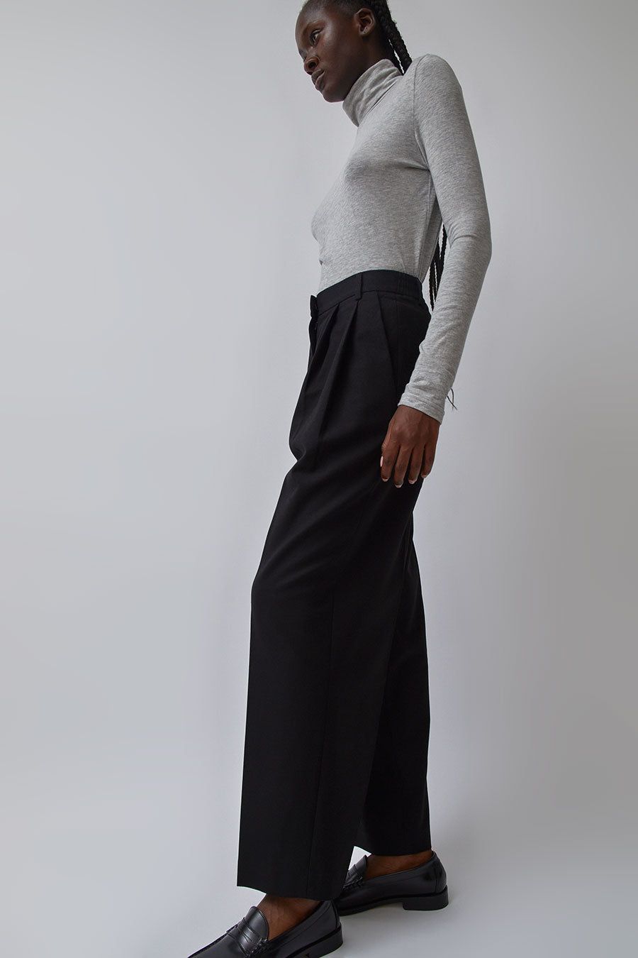 Mijeong Park Pleat Front Wide Leg Pants in Black sold by No. 6 product image thumbnail 3