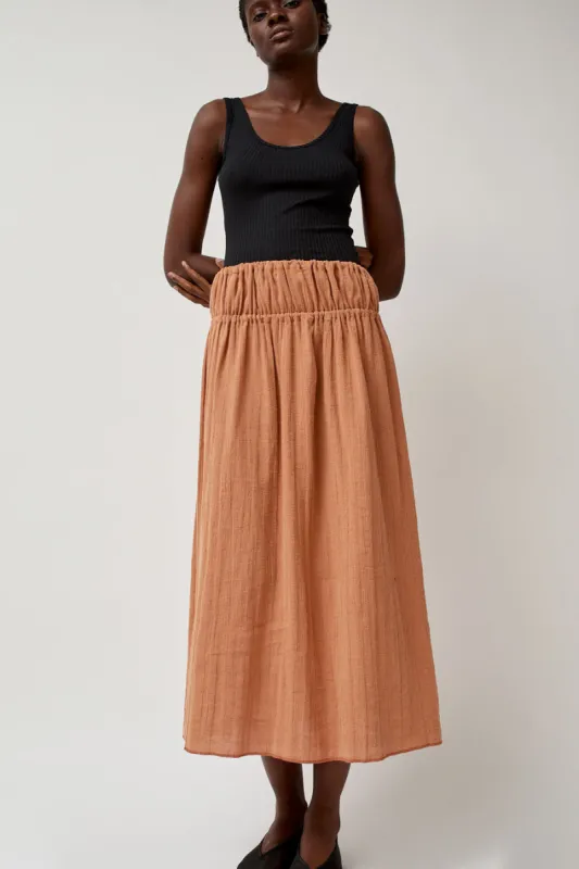 Baserange Diph Skirt in Brick sold by No. 6