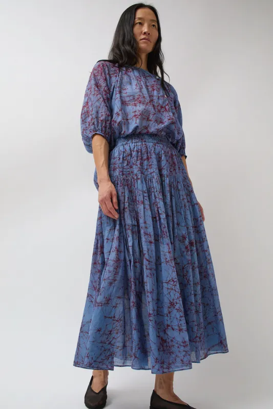 Anaak Bayeux Batik Midi Skirt in Cerulean Batik made by No. 6