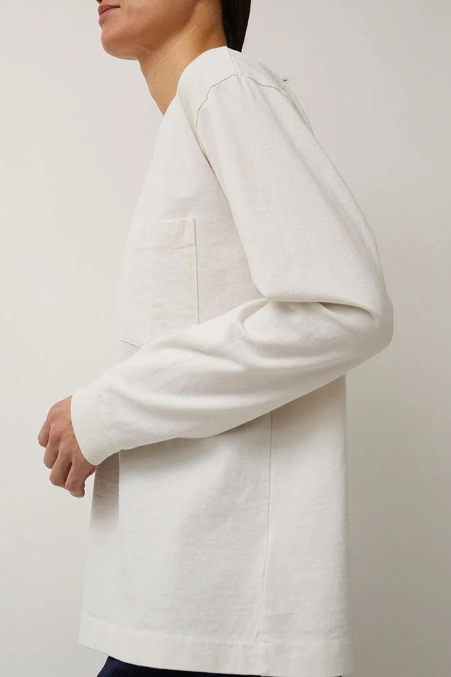 B Sides Long Sleeve Pocket Tee in Snow White sold by No. 6 product image thumbnail 3