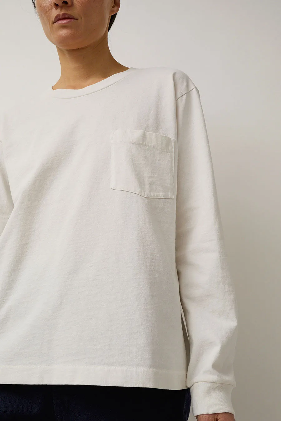 B Sides Long Sleeve Pocket Tee in Snow White sold by No. 6 product image thumbnail 2