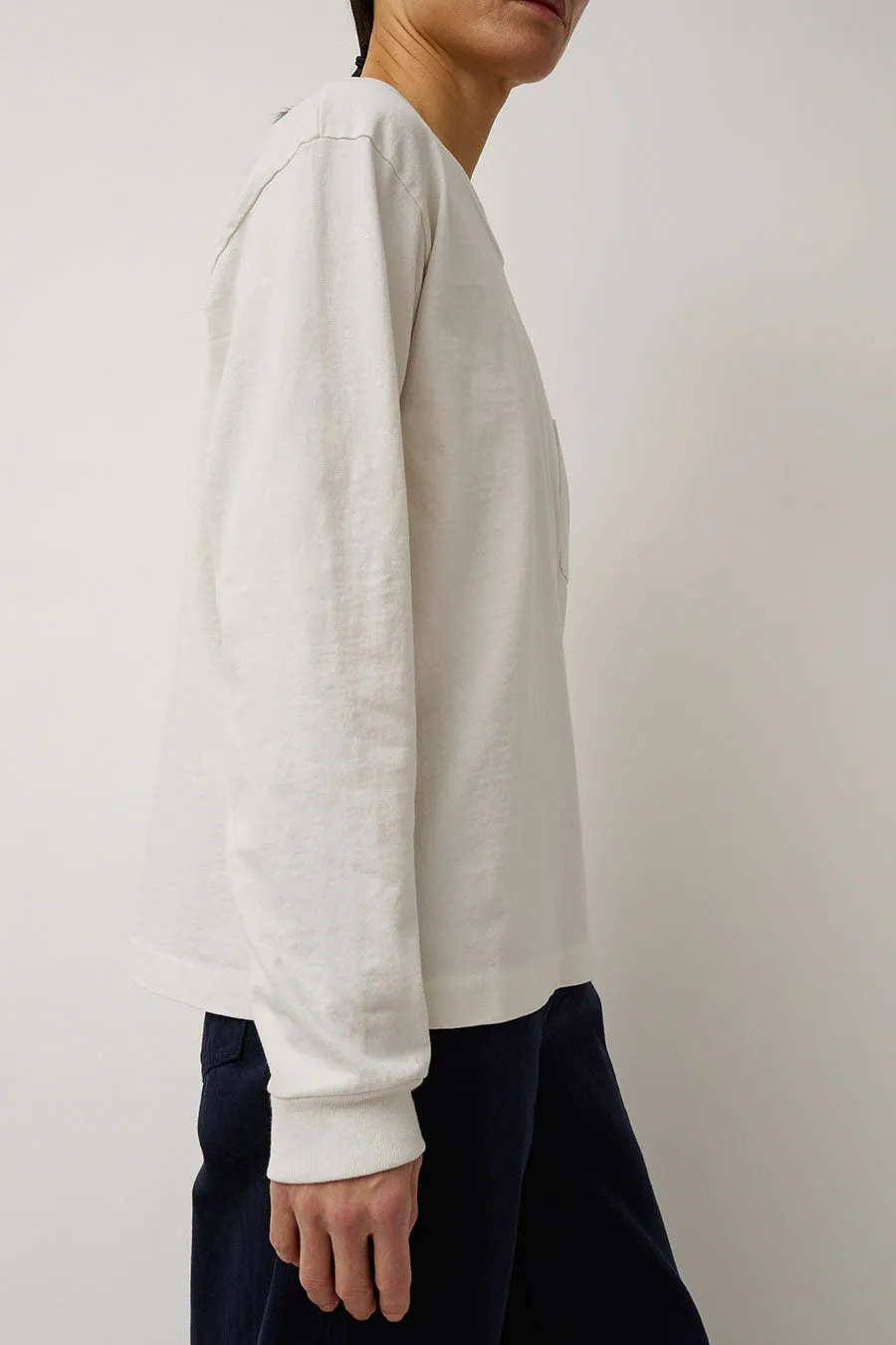 B Sides Long Sleeve Pocket Tee in Snow White sold by No. 6 product image thumbnail 4