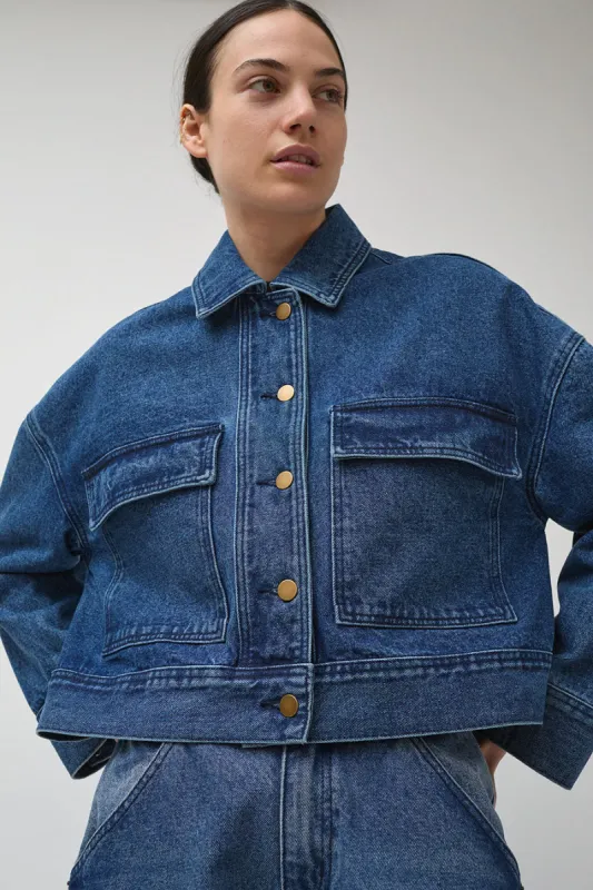 No.6 Ebba Jacket in Medium Blue Wash sold by No. 6