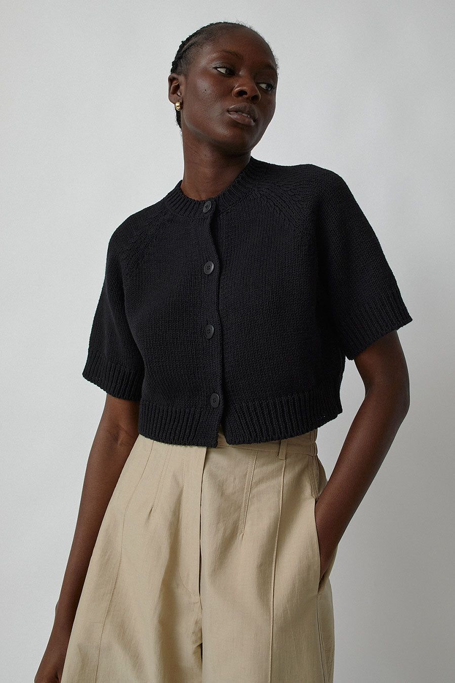 CORDERA Cotton Buttoned Top in Black sold by No. 6 product image thumbnail 6